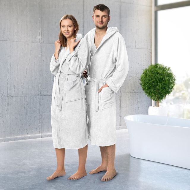 Lanudo� Unisex-Bademantel "Pure Line" Wei� S