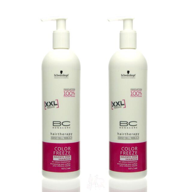 2x Schwarzkopf BC Bonacure Color Freeze Shine Sulfatfreies Shampoo 500 ml