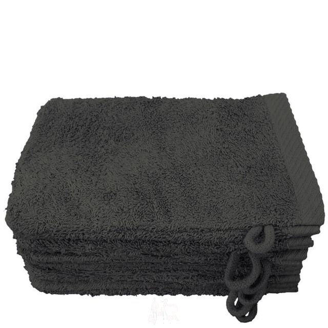 Lanudo� Waschhandschuh "Pure Line" 21x15 cm 6er Set Dunkelgrau