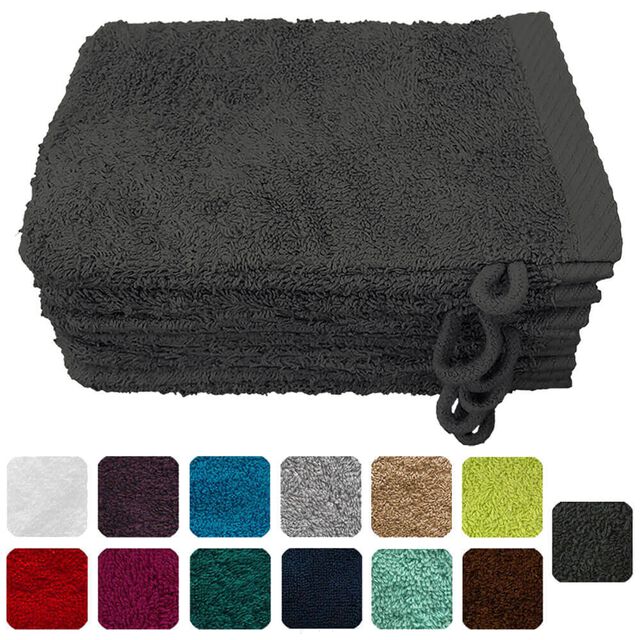 Lanudo� Waschhandschuh "Pure Line" 21x15 cm 6er Set Dunkelgrau