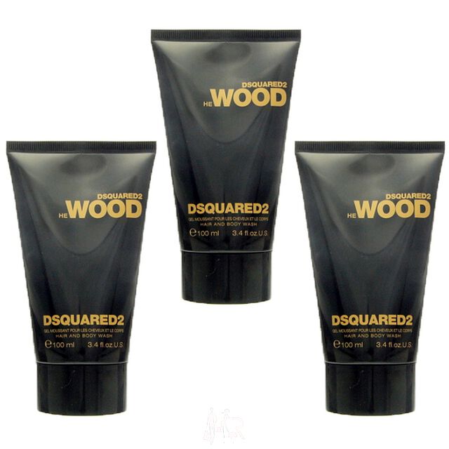 3x Dsquared He Wood Hair and Body Wash 100 ml = 300 ml