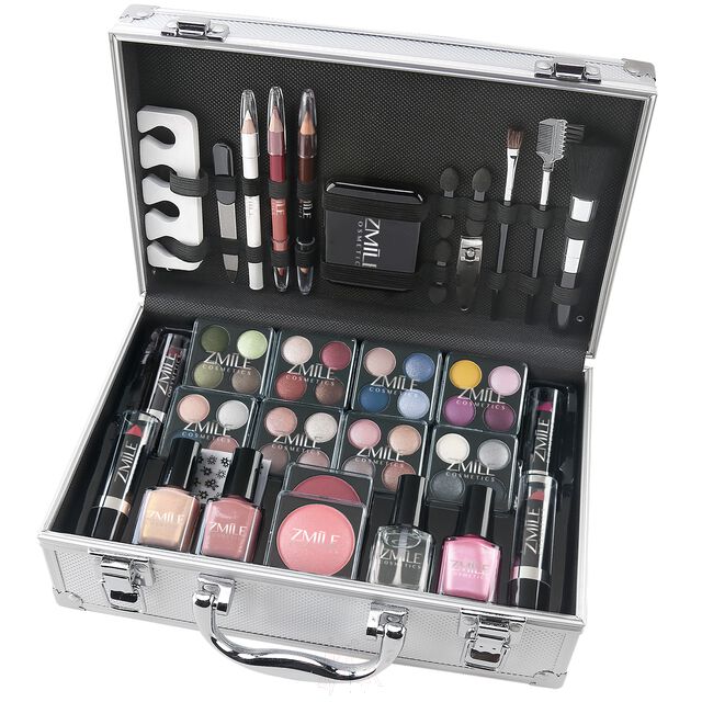 gefüllte schminkkoffer