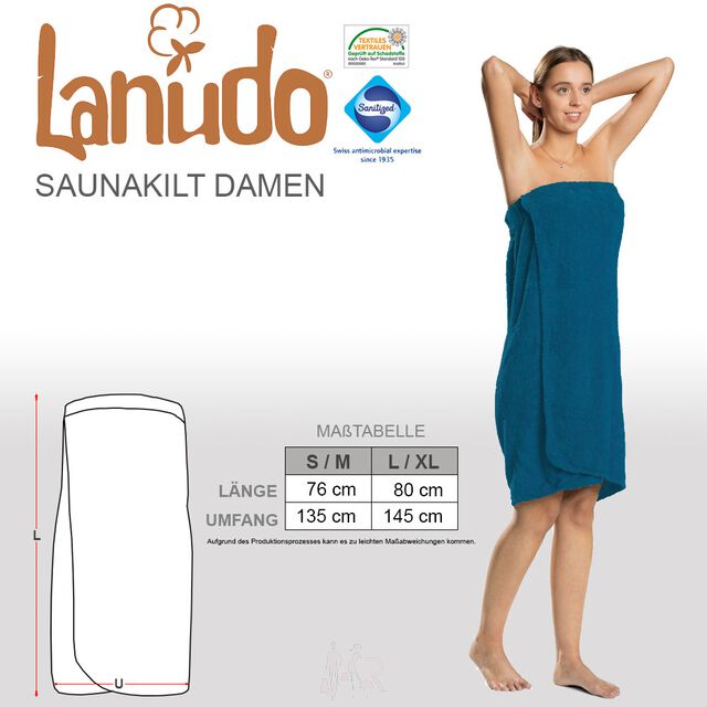 Lanudo® Damen Saunakilt "Pure Line" versch. Größen und Farben
