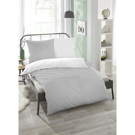 Lanudo� Microfaser Bettw�sche Sturmgrau/Silber 155 x 220 + 80 x 80 cm
