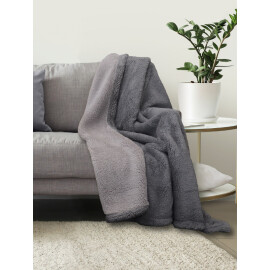 Lanudo® Sherpa Wohndecke 150 x 200 cm Silber/Grau