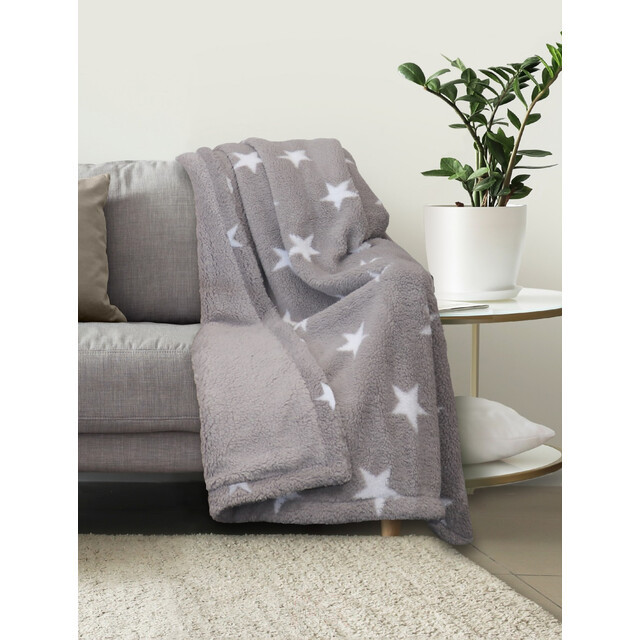 Lanudo? Sherpa Wohndecke 150 x 200 cm Sturmgrau Sterne Lanudo? Sherpa Wohndecke 150 x 200 cm Sturmgrau Sterne