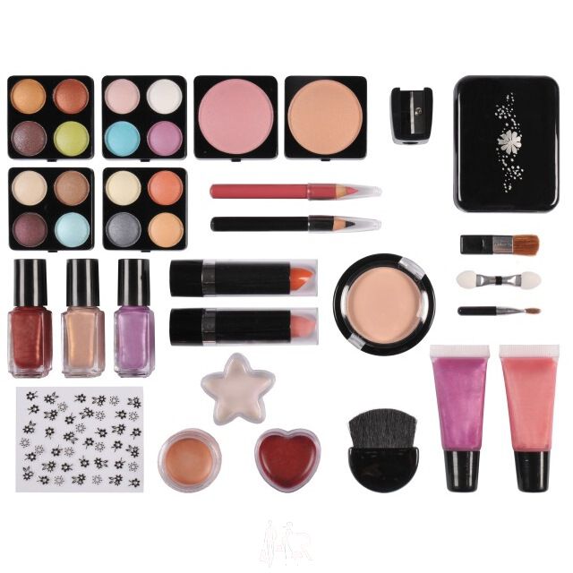 Adventskalender Kosmetik 24 Satinsckchen gefllt mit Kosmetikartikeln Dunkelblau