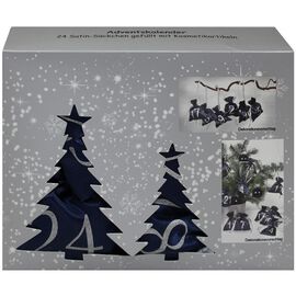 Adventskalender Kosmetik 24 Satinsckchen gefllt mit Kosmetikartikeln Dunkelblau